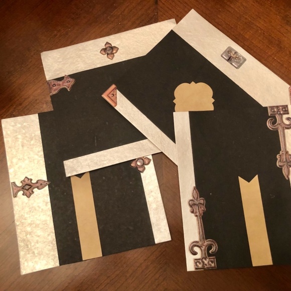 Victorian style Antique stationary 4 piece with red clover vial - Picture 2 of 4